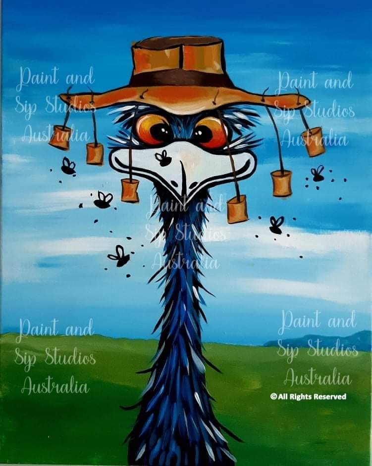 Eggy the Emu AUSTRALIA DAY 2022 Paint and Sip Studios Australia